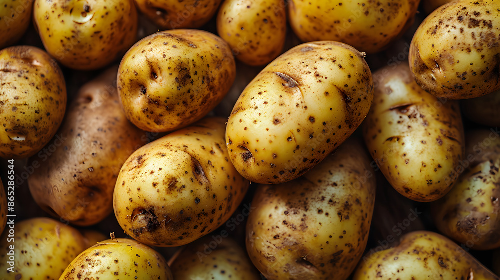 fresh potato Top down view background poster fresh potato Top down view background poster