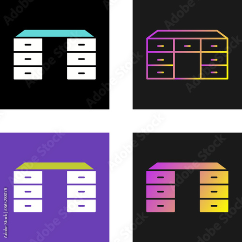 Table with Drawers Vector Icon
