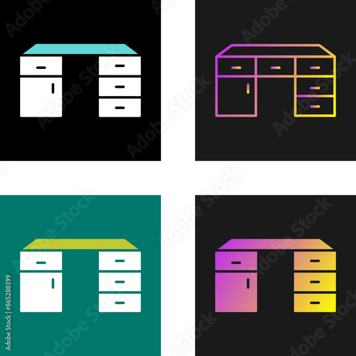 Table with Drawers Vector Icon