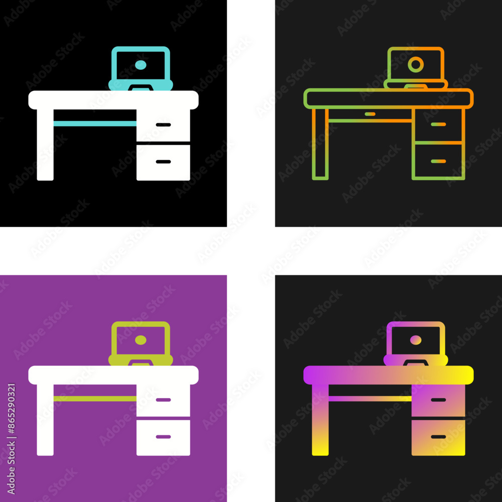 Office Desk Vector Icon