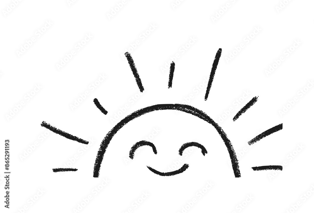Smiley Sun Crayon Chalk Drawing Smiley Sun Crayon Chalk Drawing