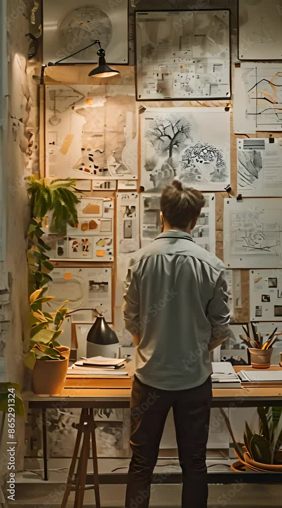 designer working on Mmoodboard 4K Video designer working on Mmoodboard 4K Video