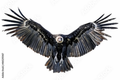 Scavenger King Vulture on transparent background, raptors animal wildlife concept, environmental conservation. photo