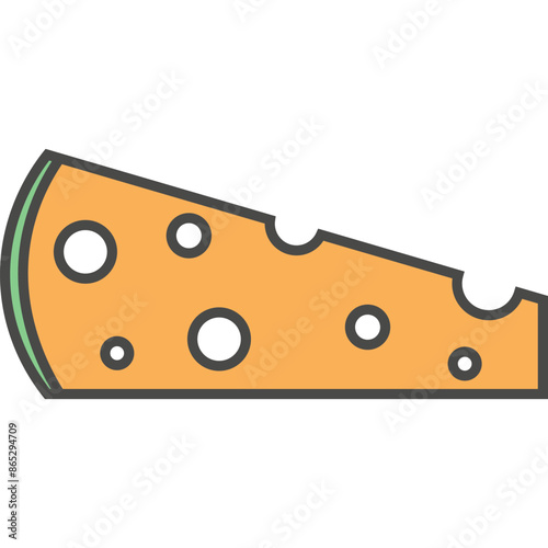 Cheese piece vector icon isolated