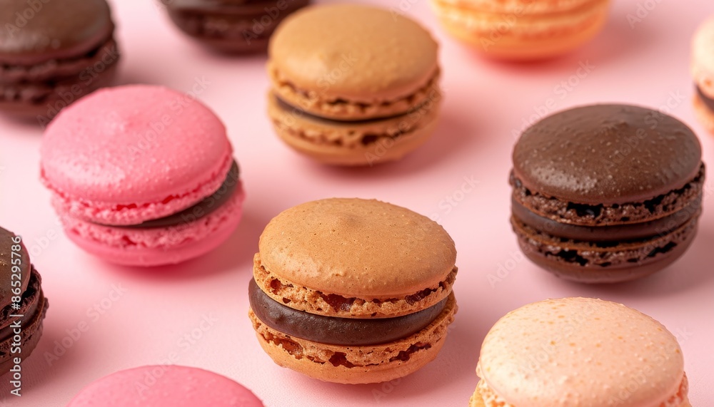 Colorful macarons on a background composition of French cookies Beige and brown macarons on a colored background Valentine s Day gift Colorful macarons on a background composition of French cookies Beige and brown macarons on a colored background Valentine s Day gift