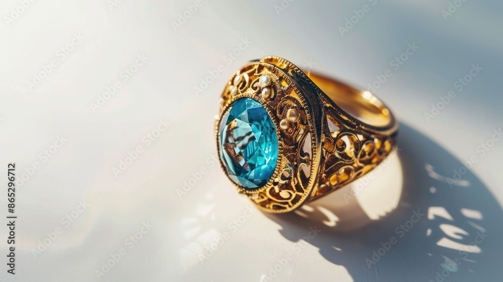 Fototapeta premium Ring Jewelry on a White Background