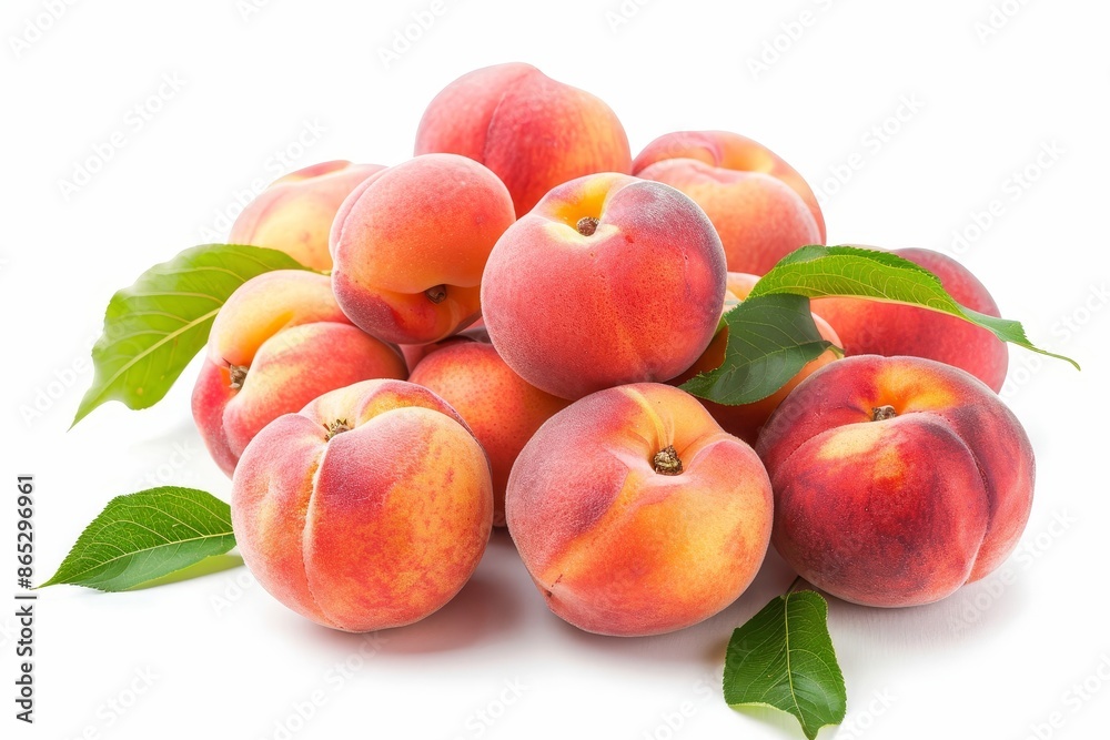 Fresh NECTARINE fruit, group of ripe peaches isolated on green background, the most popular fruit of the nectarine family. Fresh NECTARINE fruit, group of ripe peaches isolated on green background, the most popular fruit of the nectarine family.