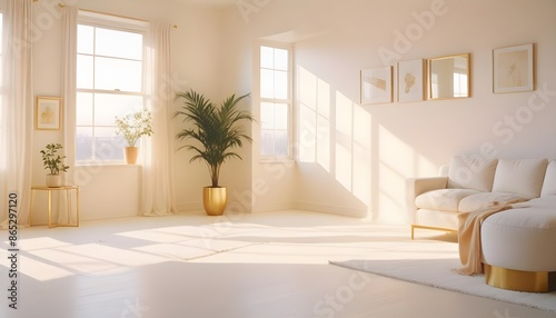 Photo interior modern design room 3d illustration