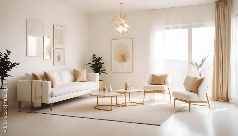 Photo interior modern design room 3d illustration