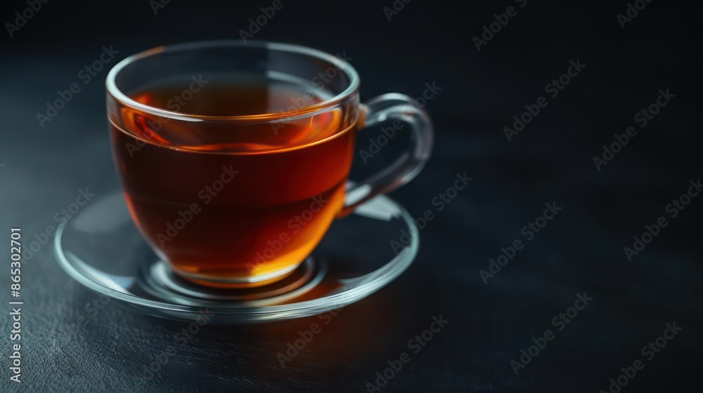 A rich black tea with a touch of honey, styled for a culinary banner with ample copy space A rich black tea with a touch of honey, styled for a culinary banner with ample copy space