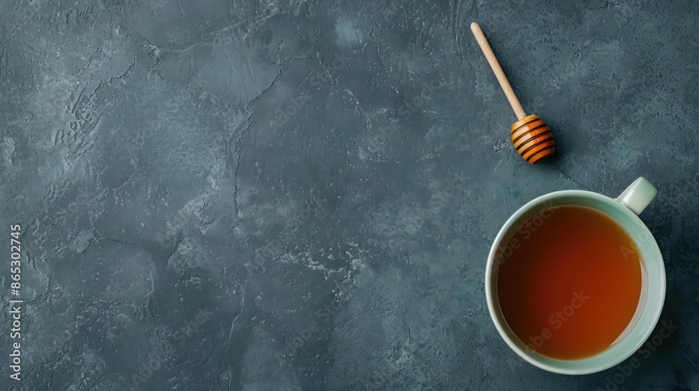 A rich black tea with a touch of honey, styled for a culinary banner with ample copy space A rich black tea with a touch of honey, styled for a culinary banner with ample copy space