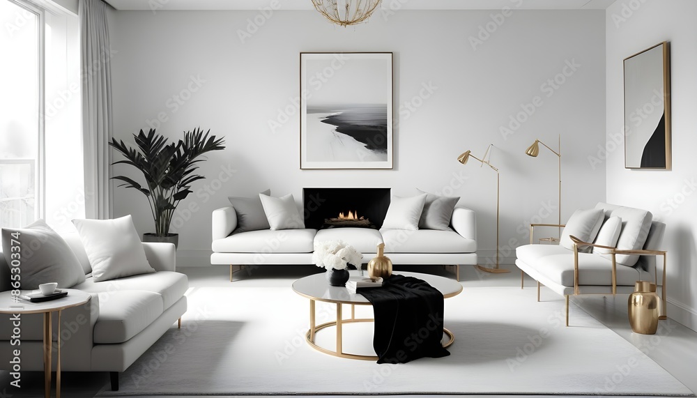 Photo interior modern design room 3d illustration Photo interior modern design room 3d illustration