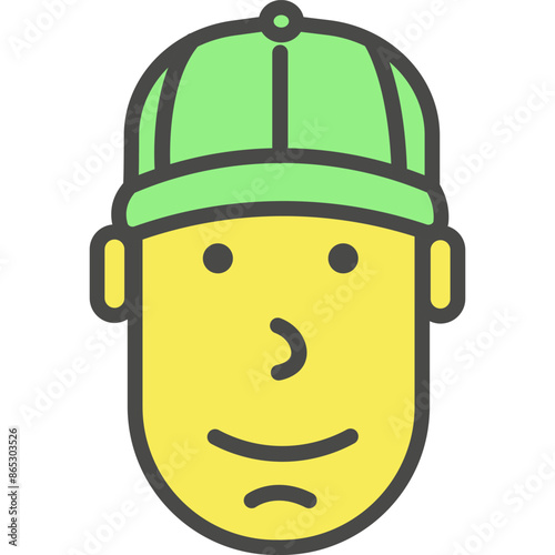 Gas station attendant face vector icon