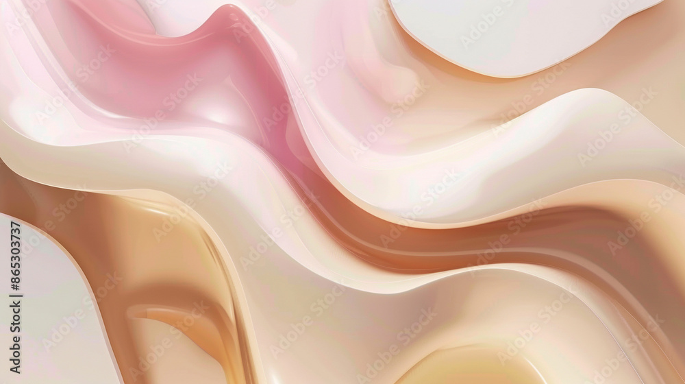 Pale Pink & Mustard Modern digital abstract 3D background Pale Pink & Mustard Modern digital abstract 3D background