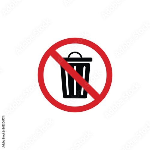 No trash can sign. Don`t throw trash. Vector illustration