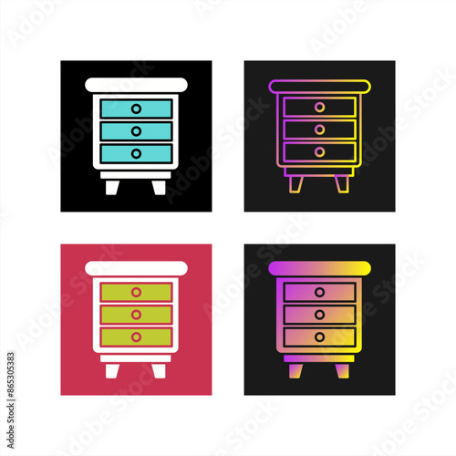 Chest Of Drawers Vector Icon