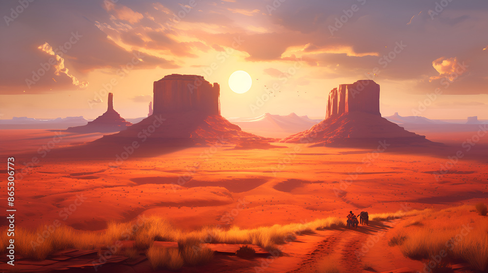 Sunset in Mars, natural stunning 4K landscape Sunset in Mars, natural stunning 4K landscape