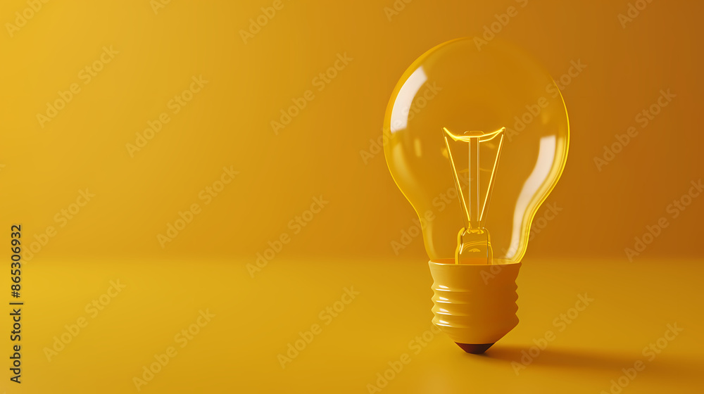Light bulb on yellow background Light bulb on yellow background