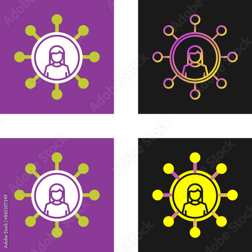 Personal Network Vector Icon