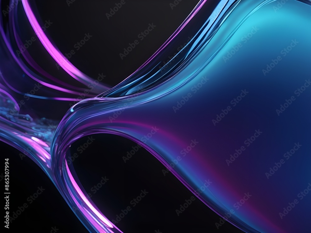 Obraz premium abstract neon wave colorful holographic 3d background image
