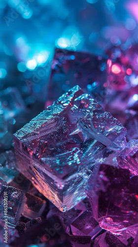 Vibrant Macro Close-Up of Intricate Sugar Crystals   © Davivd