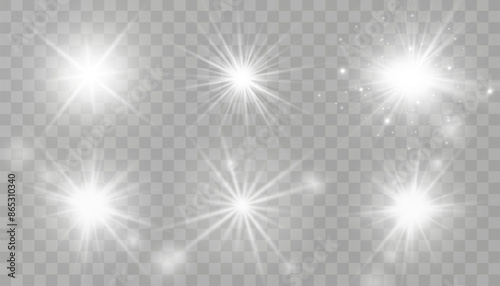 Glow light effect. Star burst with sparkles.Sun.