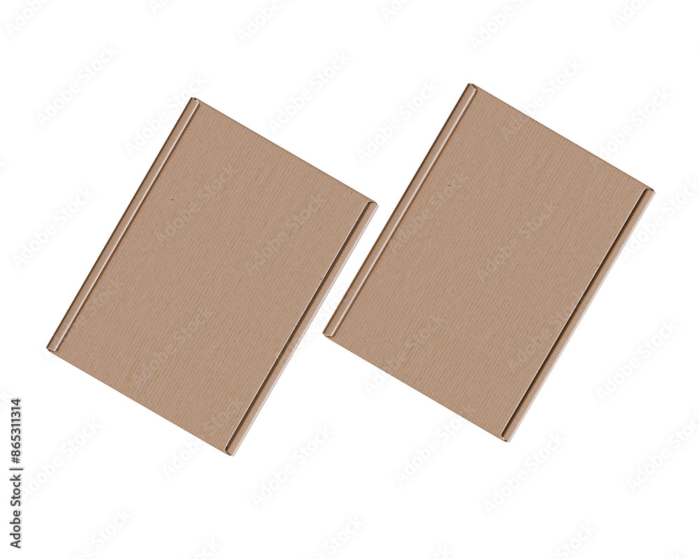 Brown cardboard boxes gift 3D render illustration Brown cardboard boxes gift 3D render illustration