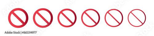 Free Download Red ban icon set. Editable vectors stop prohibitions red icon. No sign, empty no symbol. Set of prohibition sign. Stop symbol. Vector illustration. - GFXLoad