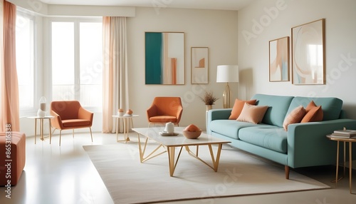 Photo interior modern design room 3d illustration