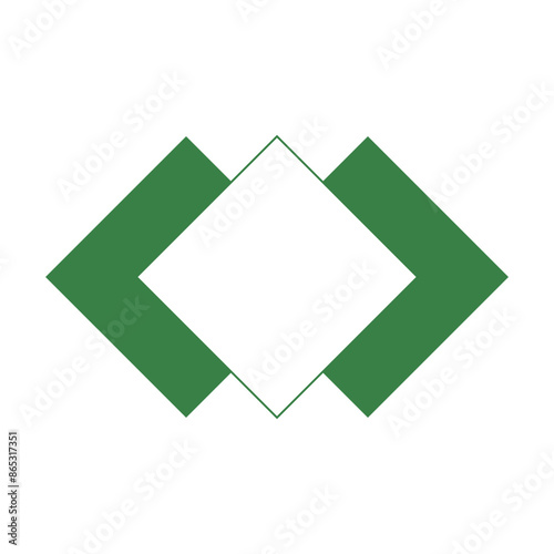 シンプル緑色三連ひし形見出しフレーム_和風_単品