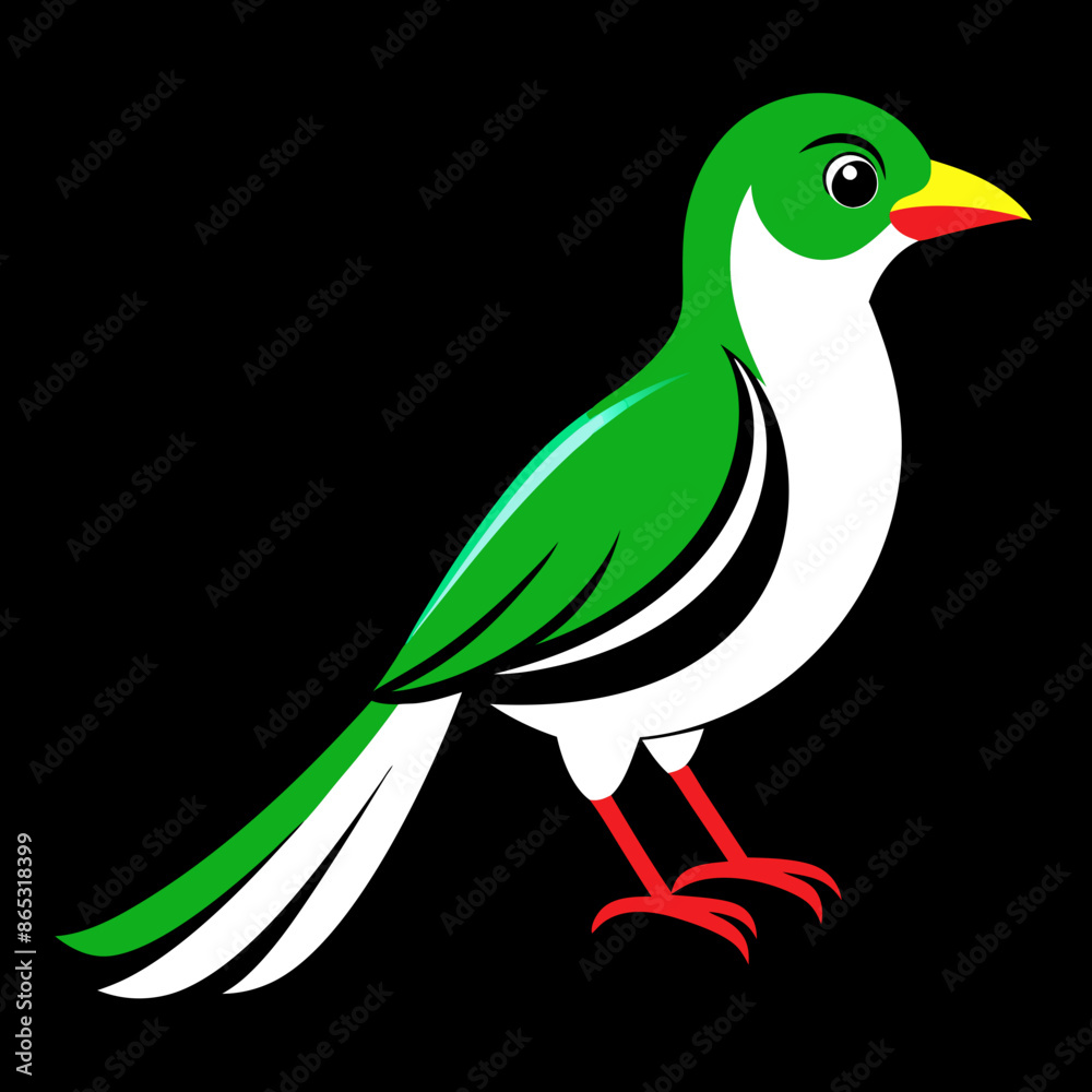 Realistic-image--full-body-view-common-green-magpie Realistic-image--full-body-view-common-green-magpie