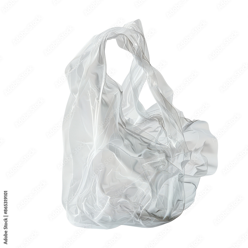 High-resolution image of a white plastic bag, perfect for environmental campaigns, recycling projects, and packaging concepts in stock photo collections. High-resolution image of a white plastic bag, perfect for environmental campaigns, recycling projects, and packaging concepts in stock photo collections.