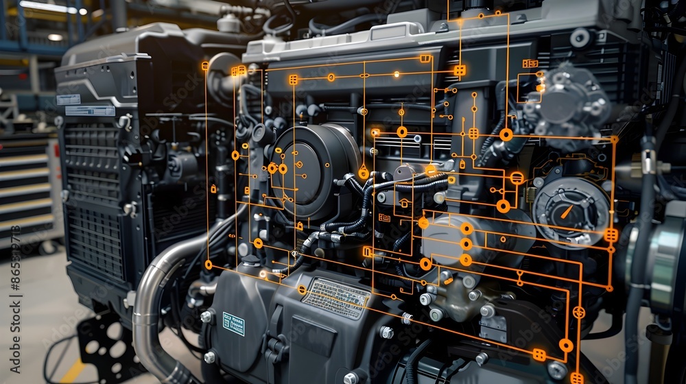 Detailed Engine Bay Diagram for Educational Automotive Maintenance and Repair Detailed Engine Bay Diagram for Educational Automotive Maintenance and Repair