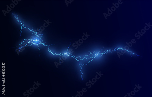 Light blue isolated vector lightning png. Realistic natural neon lightning effectThunderstorm. Strength Energy charge Thunder. Blitz Lightning Thunder Light Sparks Storm Flash 