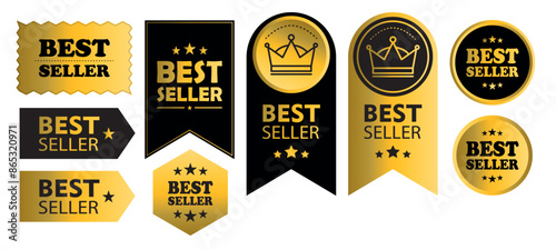 golden best seller label collection. Suitable for business purpose