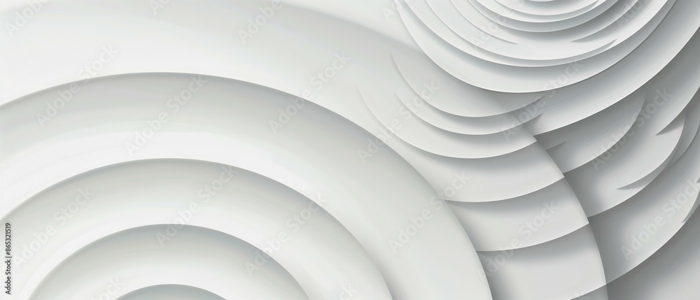 Obraz premium White concentric circles on white background, pattern element visual