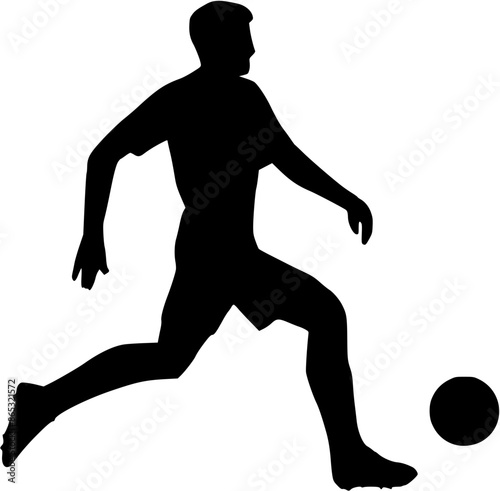 Illustration of Soccer Player Silhouette. Football player
