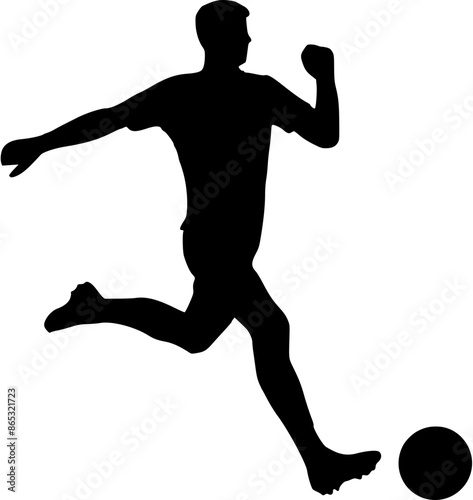 Illustration of Soccer Player Silhouette. Football player
