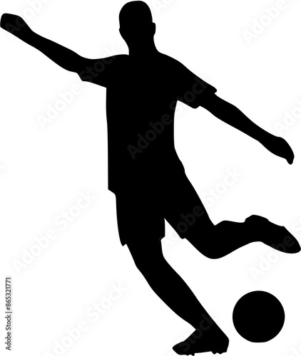 Illustration of Soccer Player Silhouette. Football player
