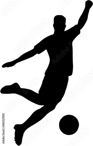 Illustration of Soccer Player Silhouette. Football player
