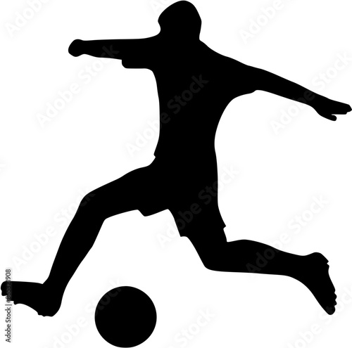 Illustration of Soccer Player Silhouette. Football player

