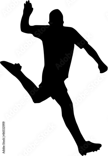 Illustration of Soccer Player Silhouette. Football player
