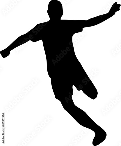Illustration of Soccer Player Silhouette. Football player
