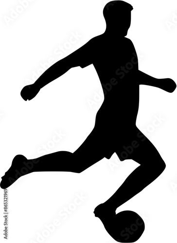 Illustration of Soccer Player Silhouette. Football player
