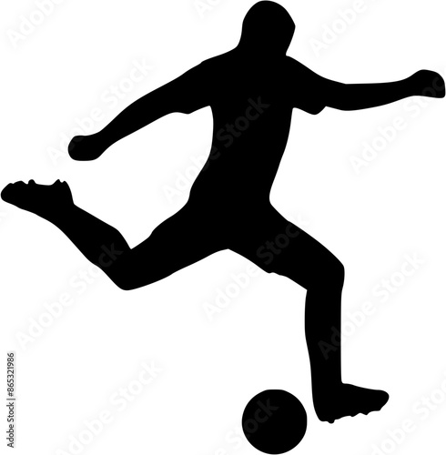 Illustration of Soccer Player Silhouette. Football player
