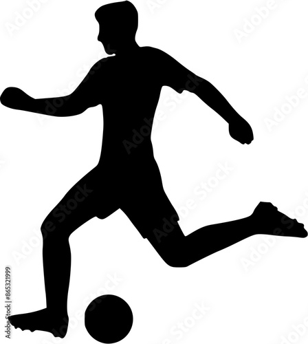 Illustration of Soccer Player Silhouette. Football player
