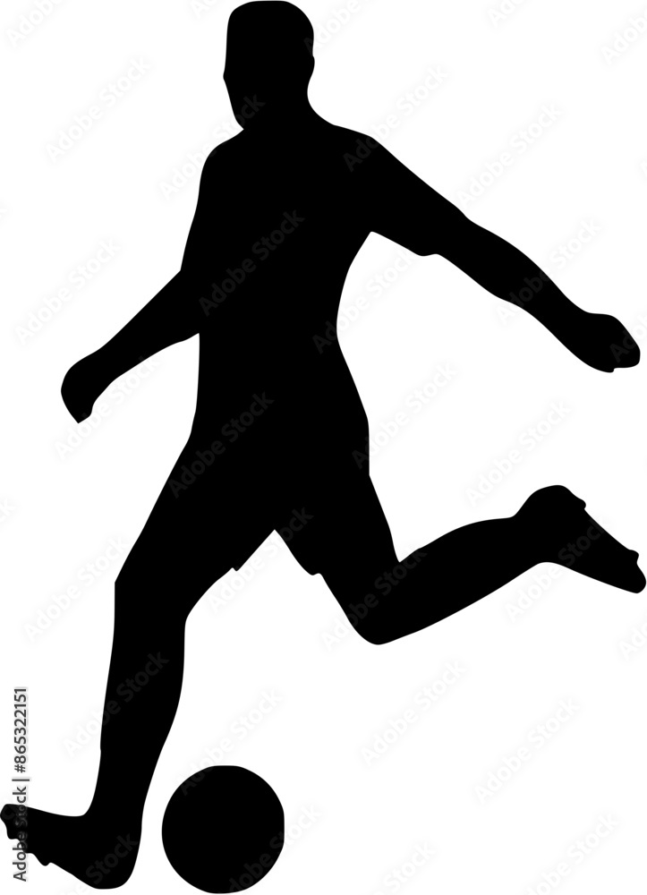 Obraz premium Illustration of Soccer Player Silhouette. Football player
