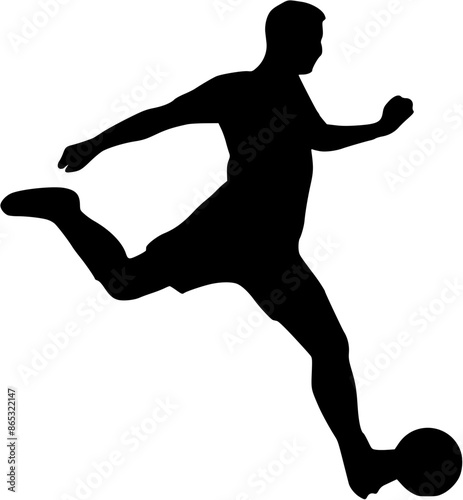 Illustration of Soccer Player Silhouette. Football player
