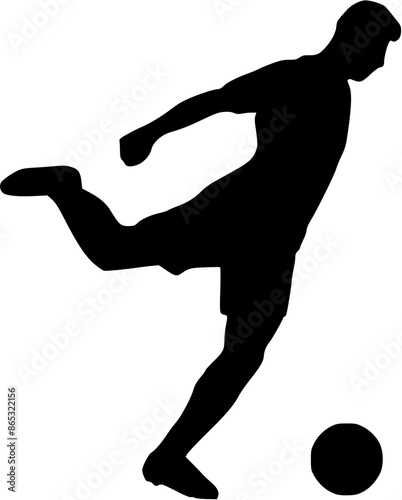 Illustration of Soccer Player Silhouette. Football player
