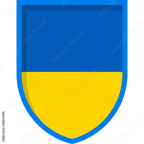 Free Download Ukrainian Flag in Shield. Flag of Ukraine. Ukrainian flag symbol. Vector Illustration - GFXLoad
